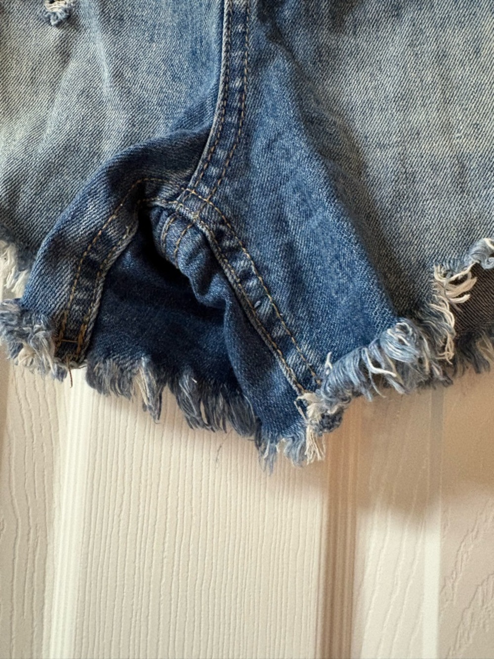 Rewash Super High Rise Vintage Reunion Blue Distressed Denim Jean Shorts Size 26 - Picture 5 of 11
